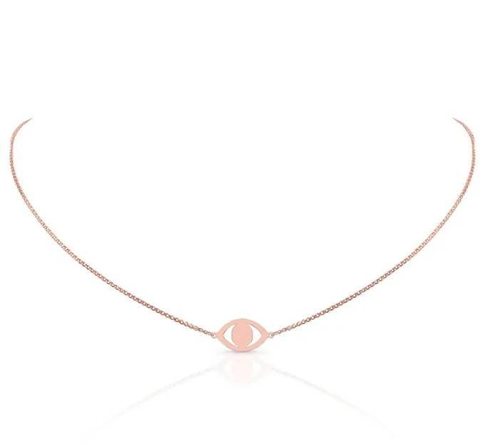 14K ROSE GOLD EVIL EYE NECKLACE