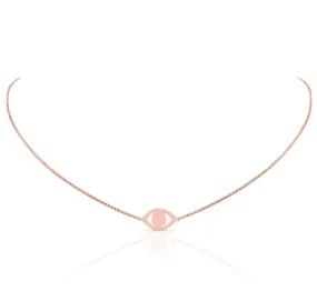 14K ROSE GOLD EVIL EYE NECKLACE