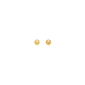 14k Yellow Gold Polished Round Stud Earrings-rx38877