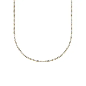 17 Perfect Tennis Necklace - White Diamond / 14k Yellow Gold