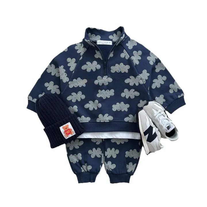 2 Pieces Set Baby Kid Boys Flower Print Tops And Pants Wholesale 231130152