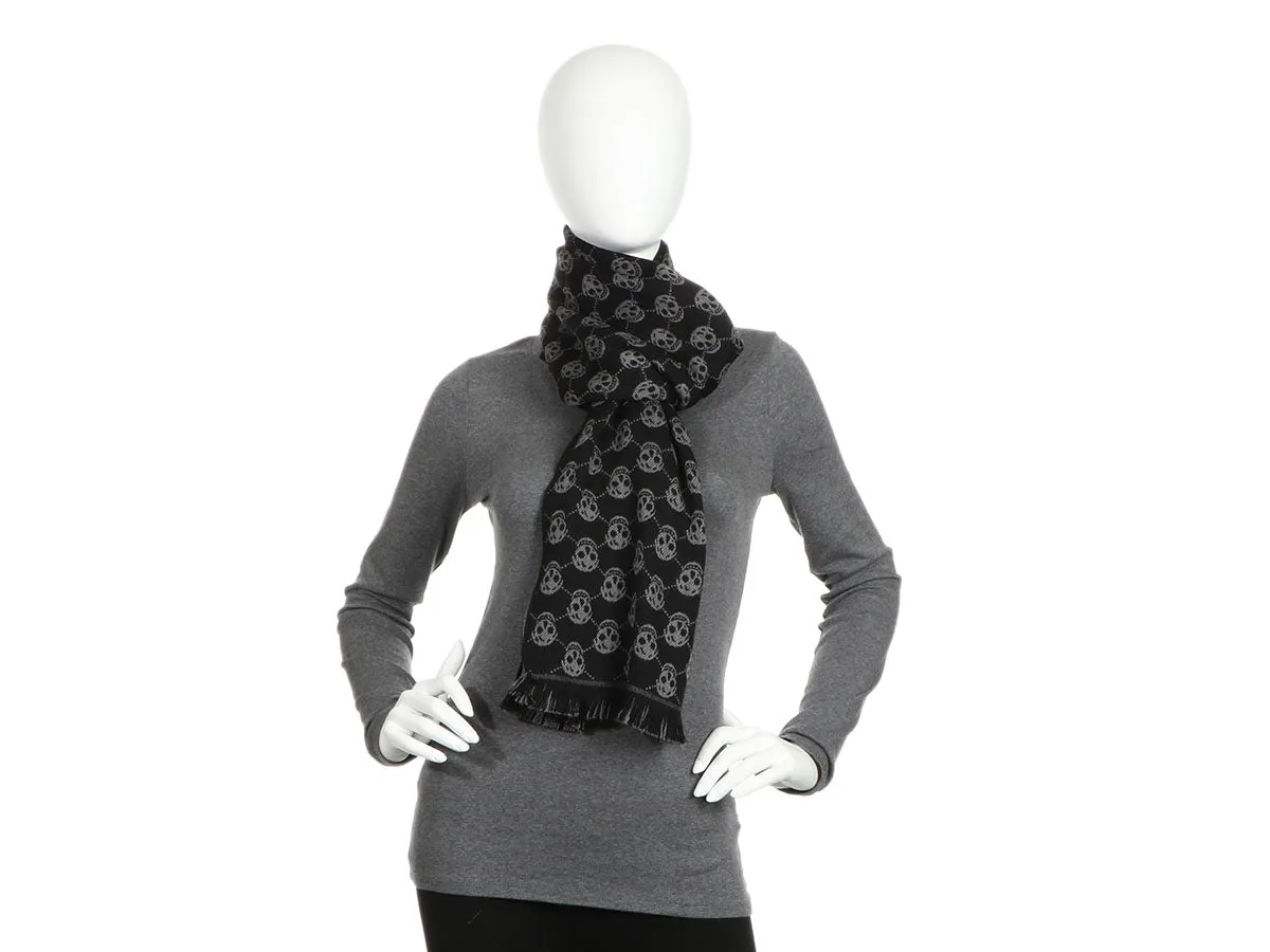 Alexander McQueen Black and Gray Reversible Skull Scarf