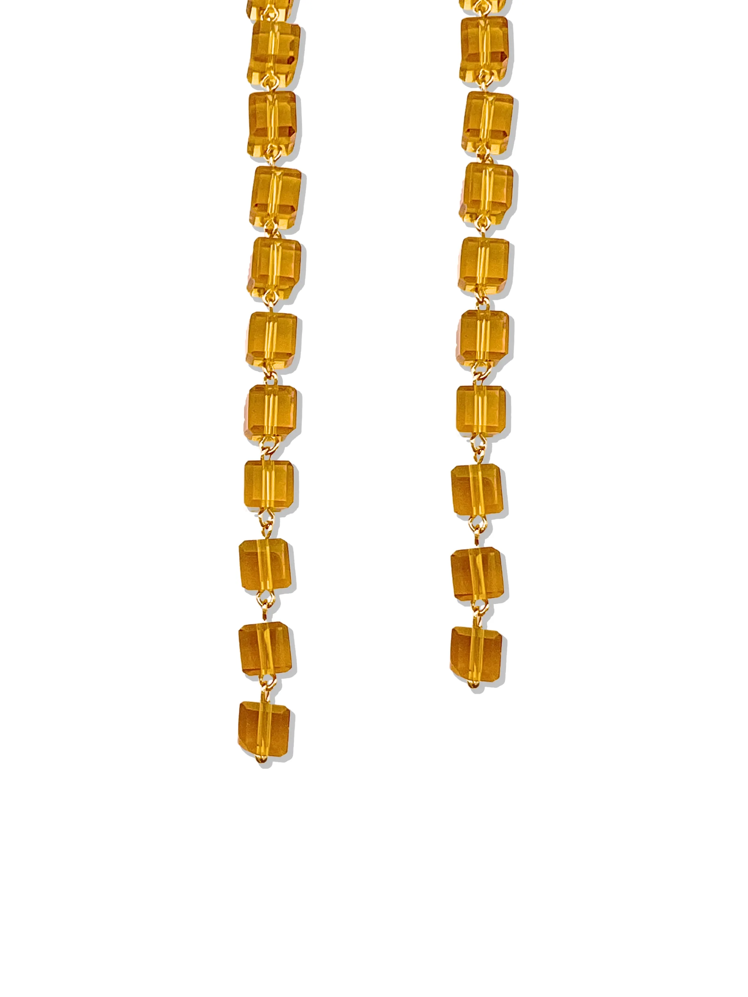 Amber Building Block Drop Earrings