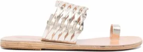 Ancient Greek Sandals metallic-effect leather mules Gold