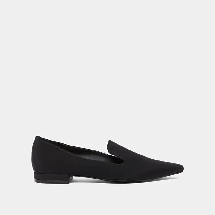 Ballet flats with loafers straps in black textile