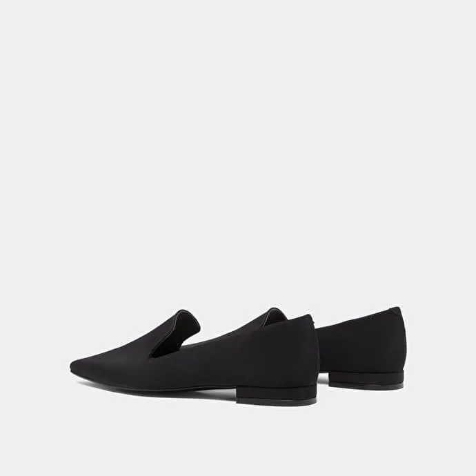 Ballet flats with loafers straps in black textile