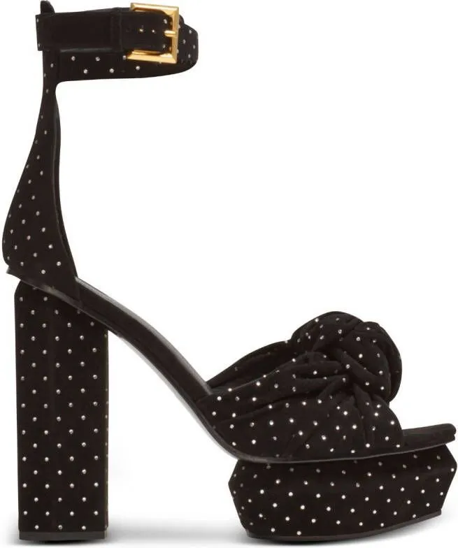 Balmain Ava crystal-embellished sandals Black