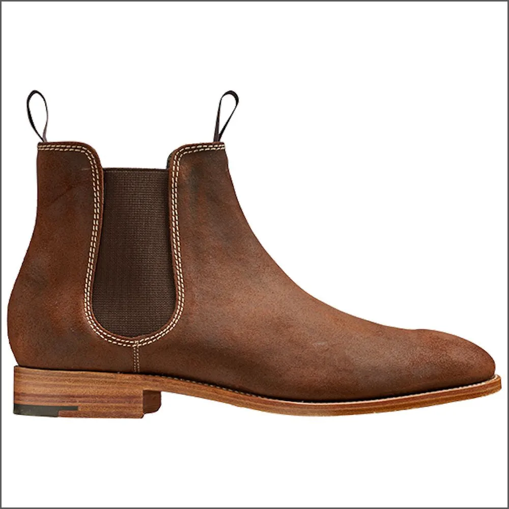 Barker Mansfield Brown Waxy Suede Boot^