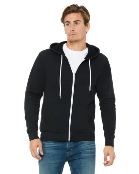 Bella + Canvas Unisex Poly-Cotton Fleece Full-Zip Hoodie 3739 Black