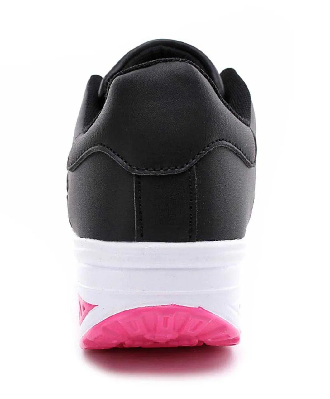 Black pink texture pattern rocker bottom shoe sneaker