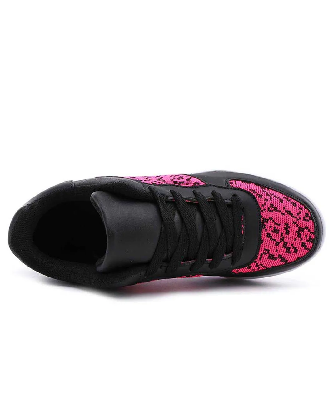 Black pink texture pattern rocker bottom shoe sneaker