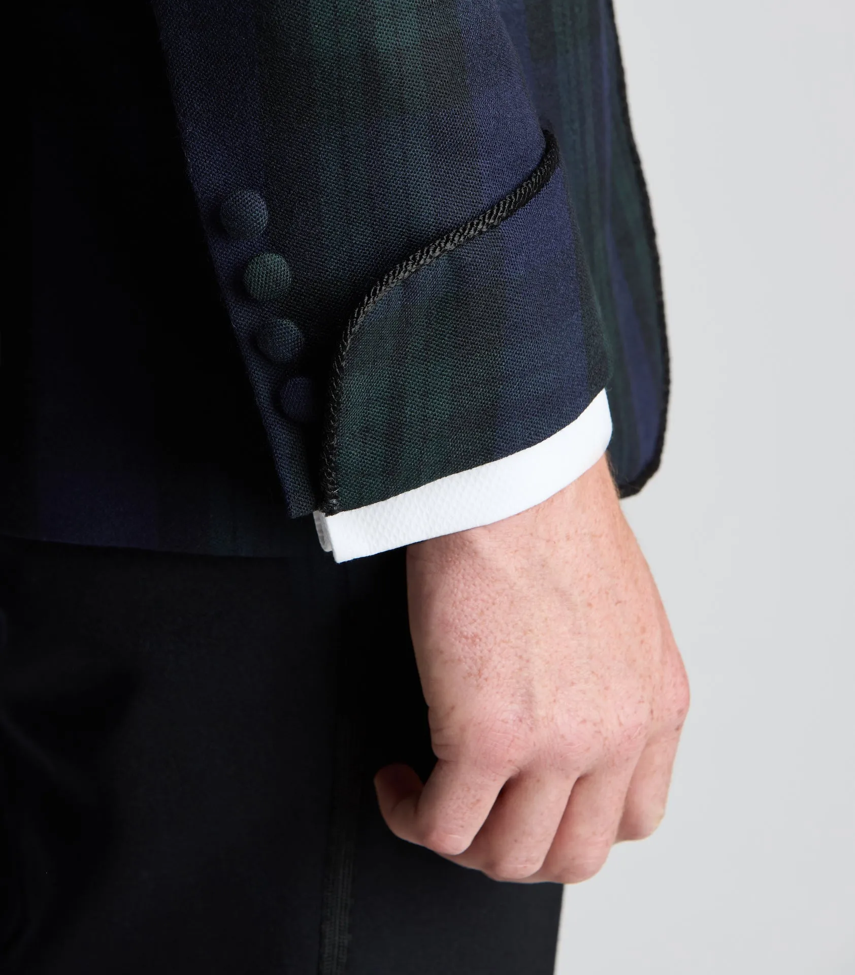 Black Watch Tartan Single Breasted Dinner Jacket