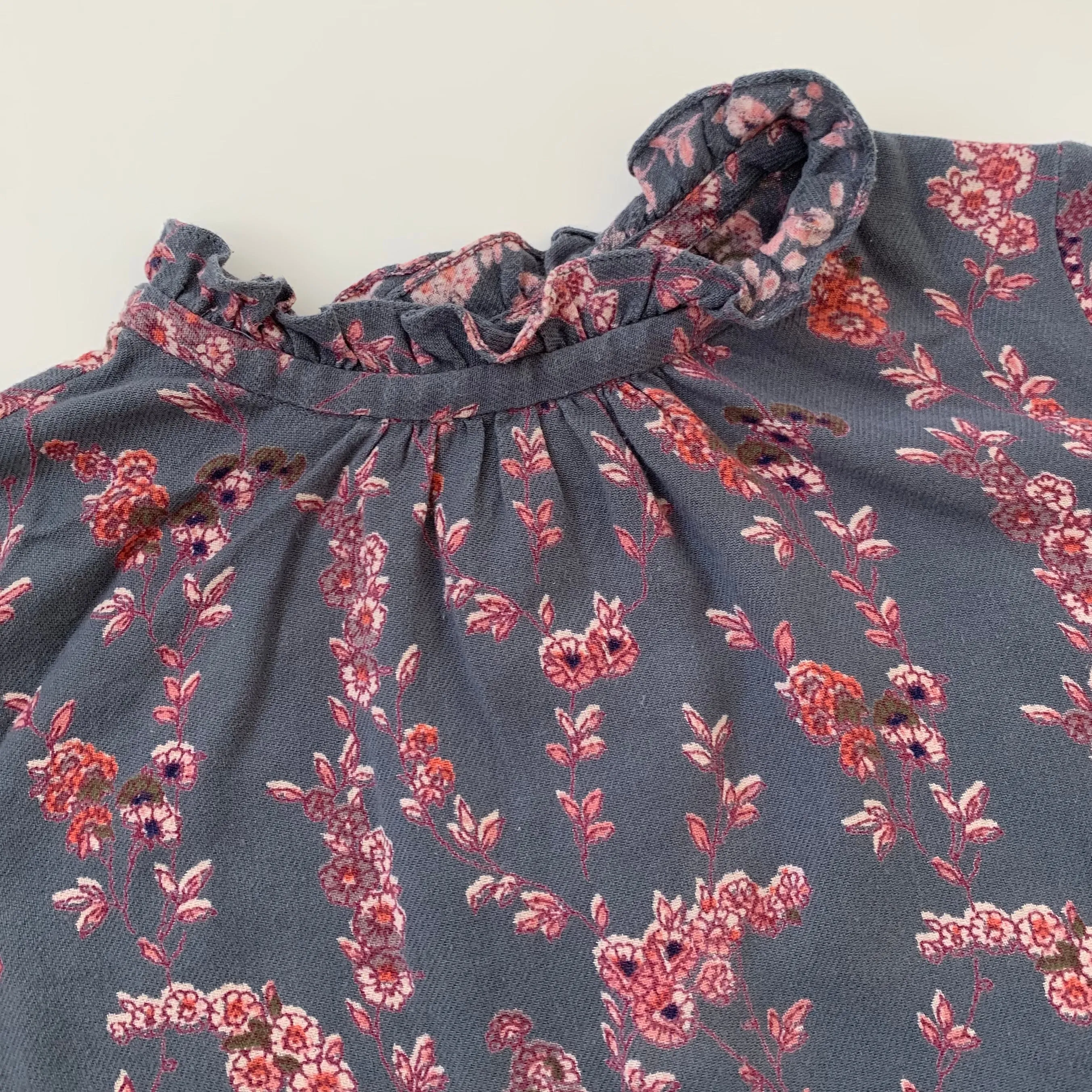 Bonpoint Blue Floral Brushed Cotton Blouse: 8 Years