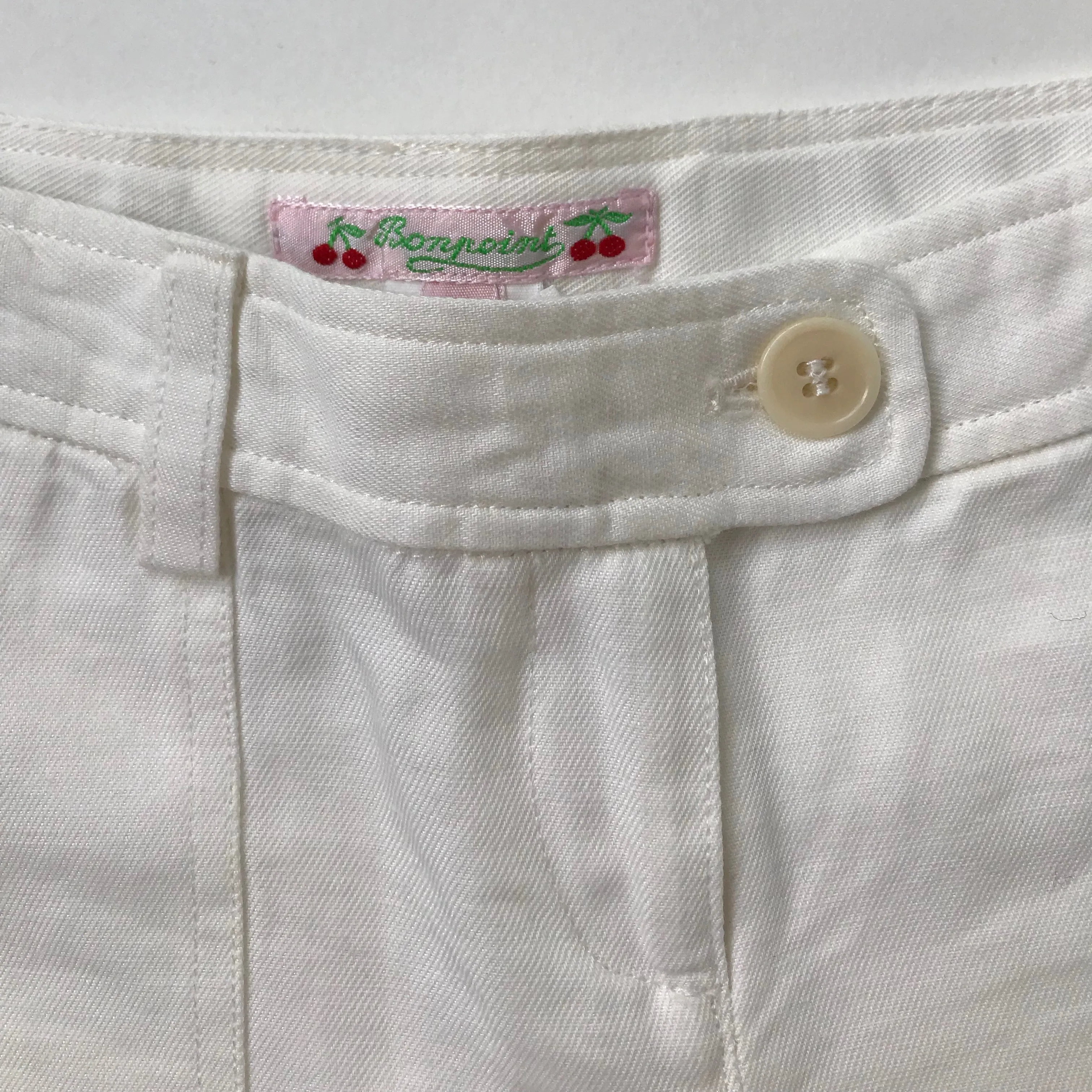 Bonpoint Cream Linen Shorts