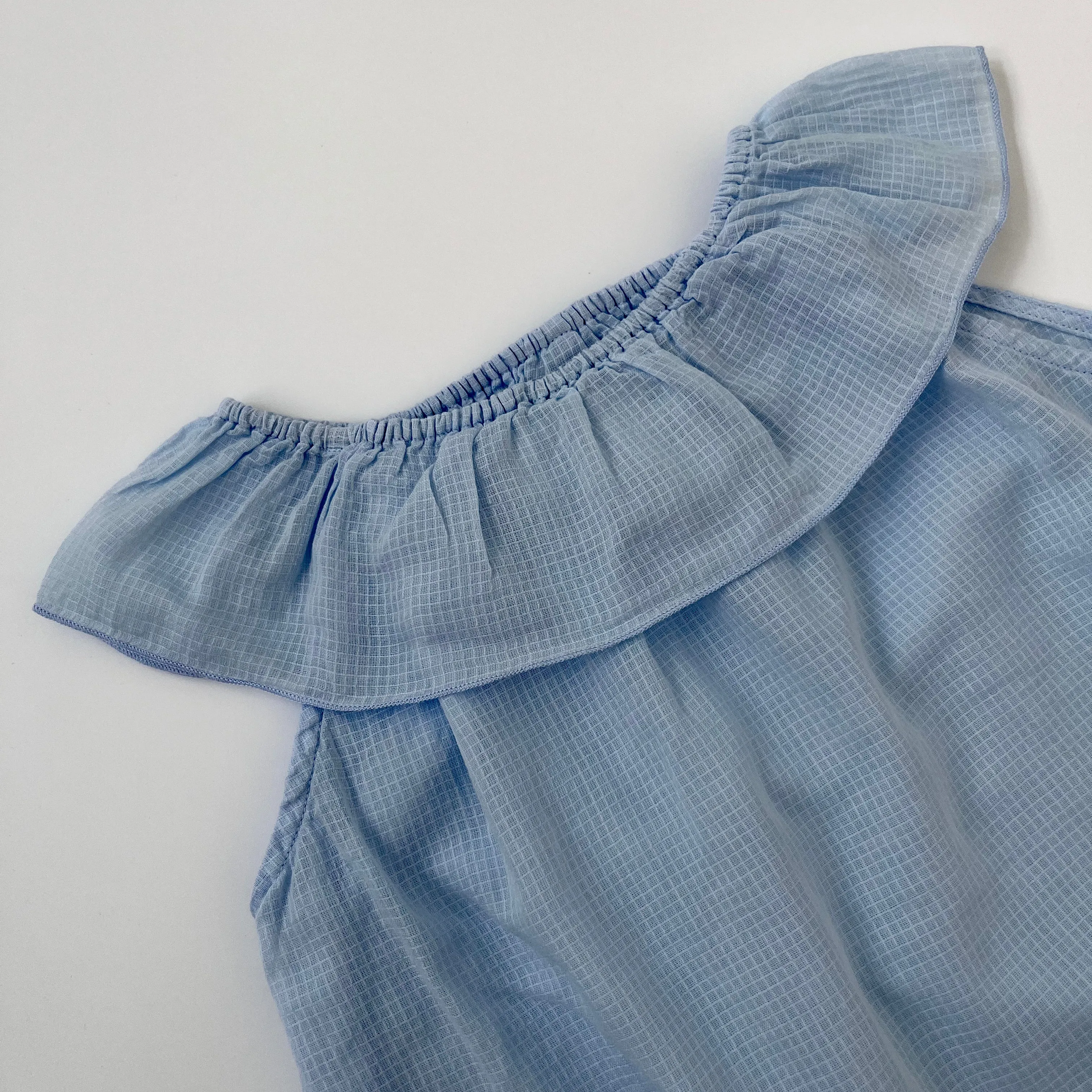 Bonton Pale Blue Summer Blouse With Frill: 6 Years (Brand New)