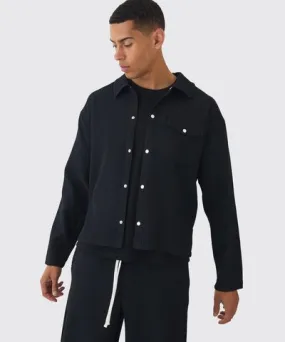 boohoo Mens Pleated Shirt Jacket