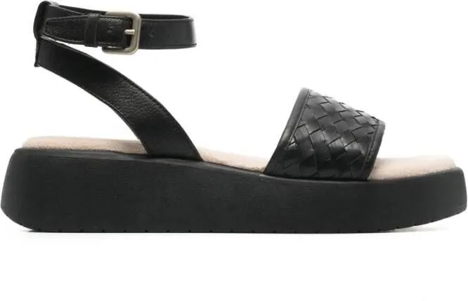 Bugatti 45mm Kya interwoven leather sandals Black