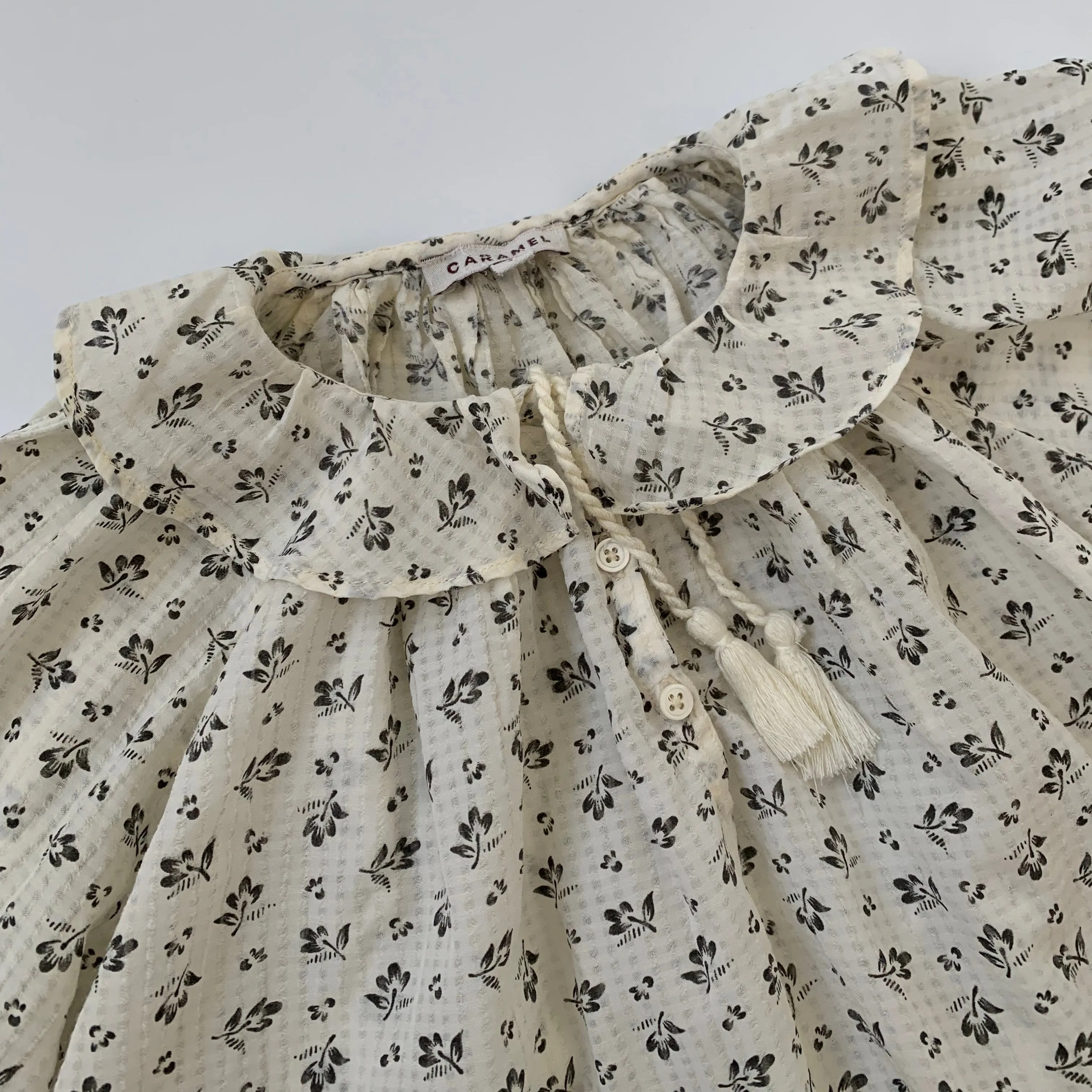 Caramel Cheesecloth Floral Print Blouse: 6 Years