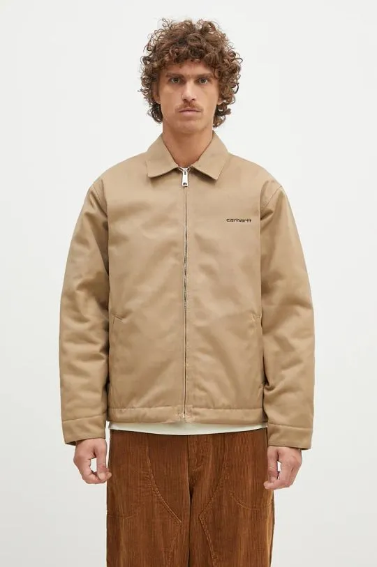 Carhartt WIP jacket Module Script Jacket men's beige color I033763.0DK01