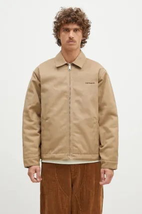 Carhartt WIP jacket Module Script Jacket men's beige color I033763.0DK01