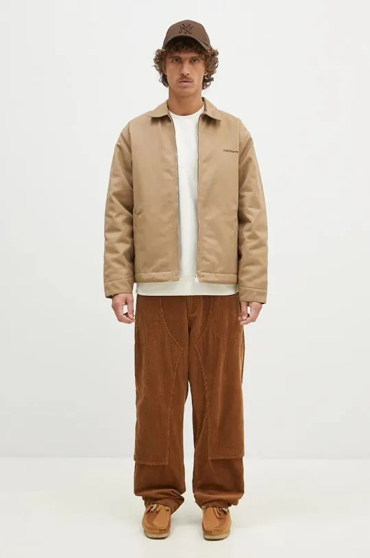 Carhartt WIP jacket Module Script Jacket men's beige color I033763.0DK01