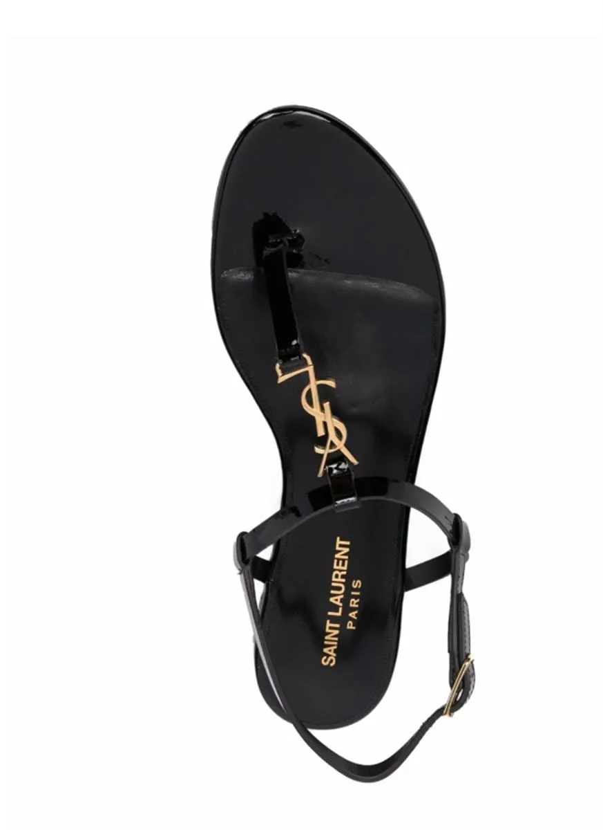 CASSANDRA LOGO PLAQUE SANDALS