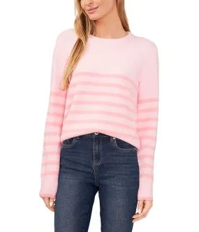 CeCe Cropped Striped Sweater