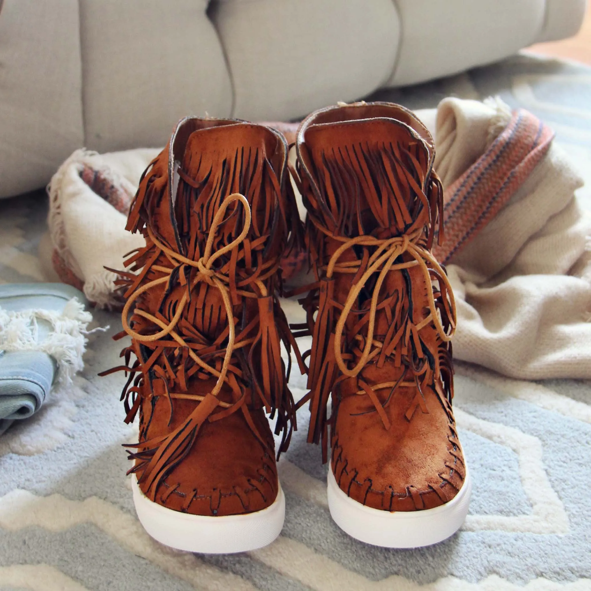 Cedar Fringe Booties