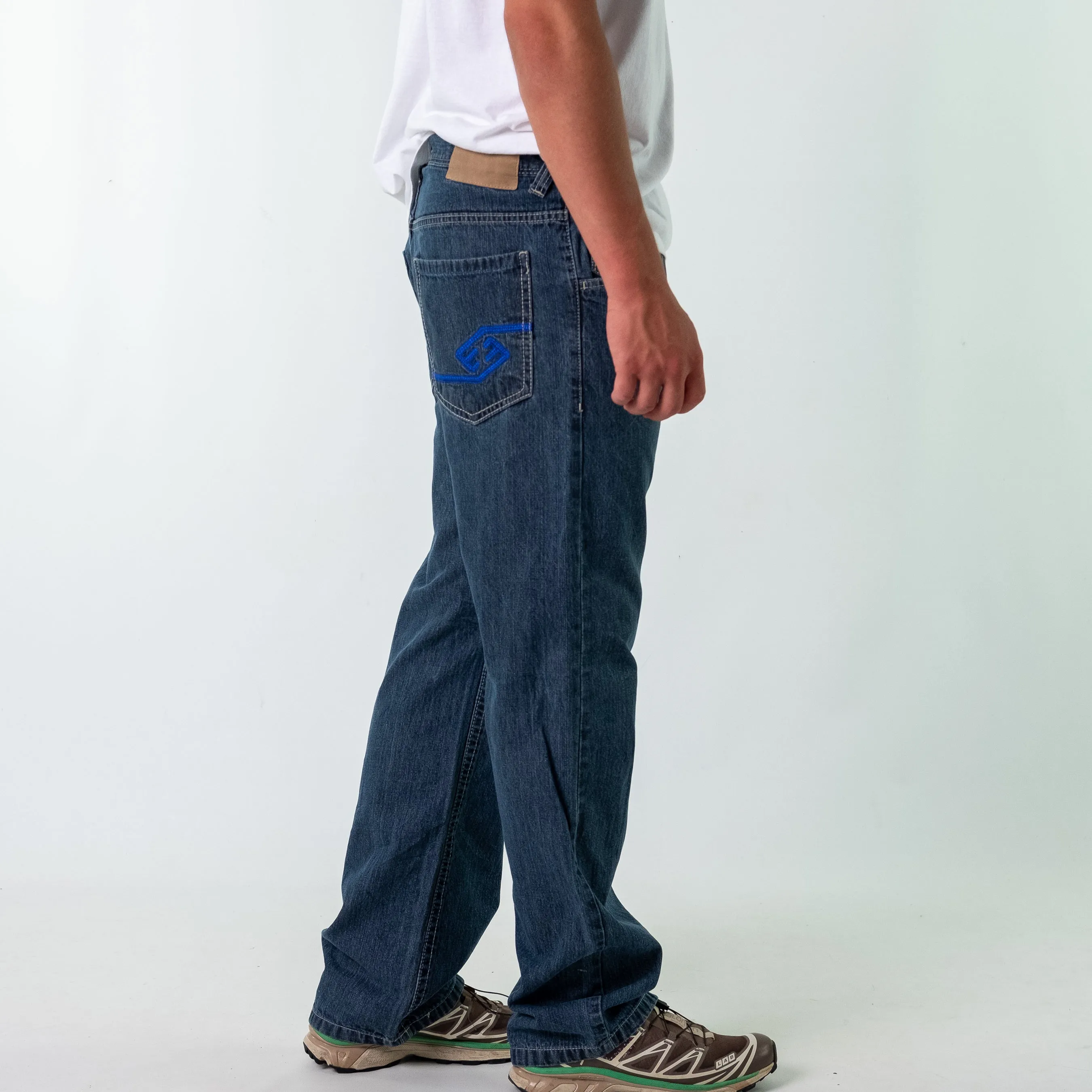 Charcoal Grey 90s Enyce Denim Hip Hop Jeans Baggy Pants (34x32)