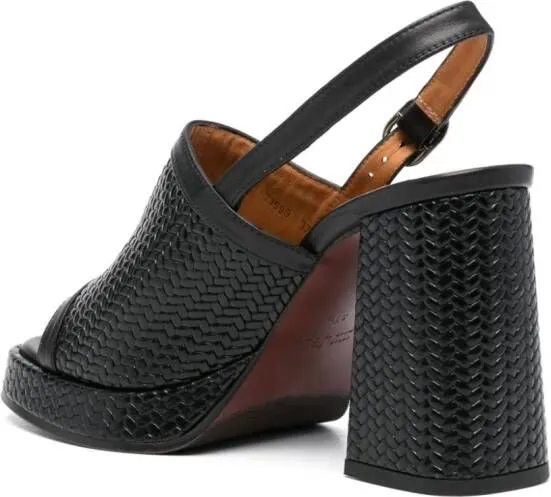 Chie Mihara 85mm Zimi interwoven leather sandals Black