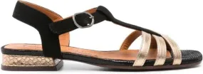 Chie Mihara Tiana suede flat sandals Black