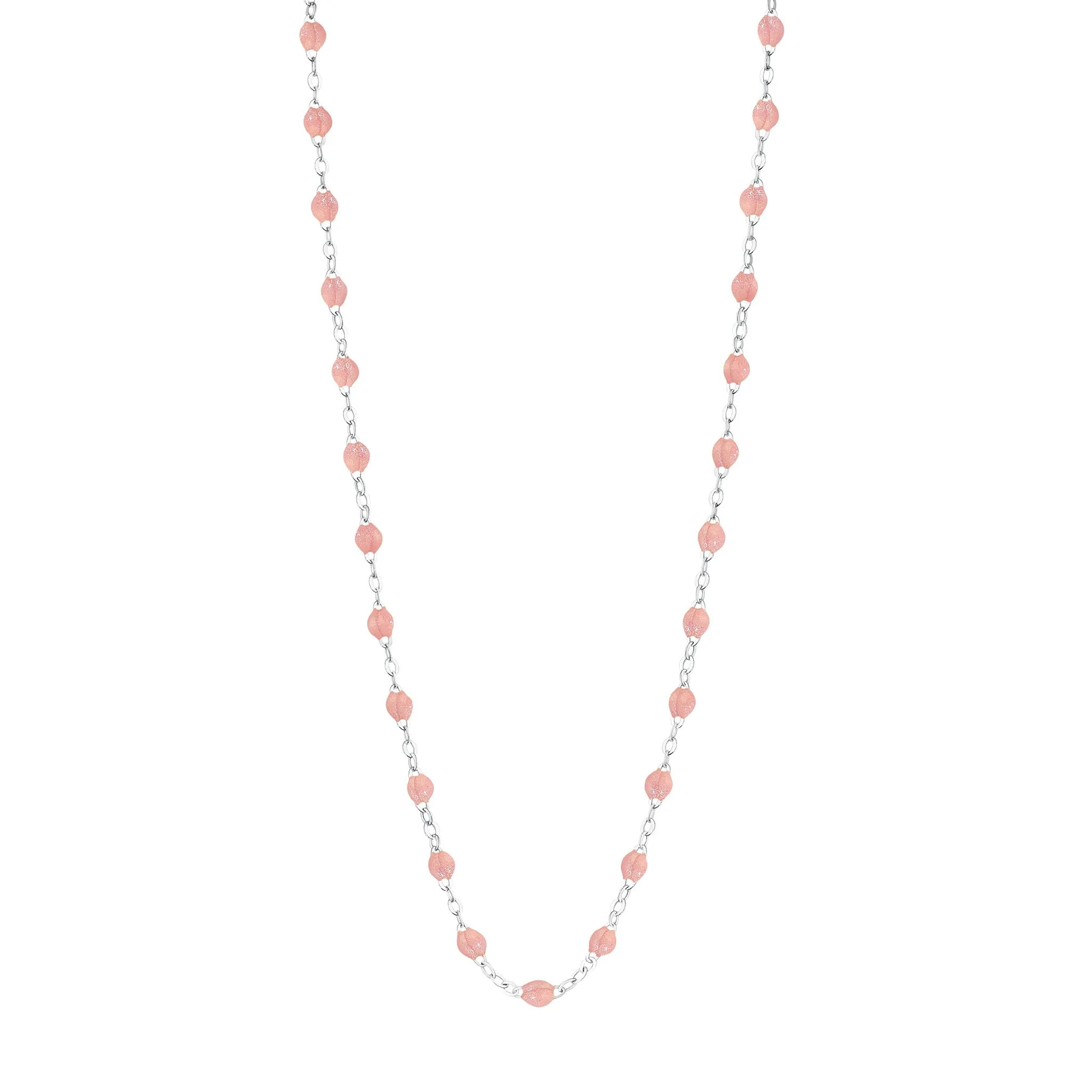 Classic Gigi Blush necklace, White Gold, 19.7