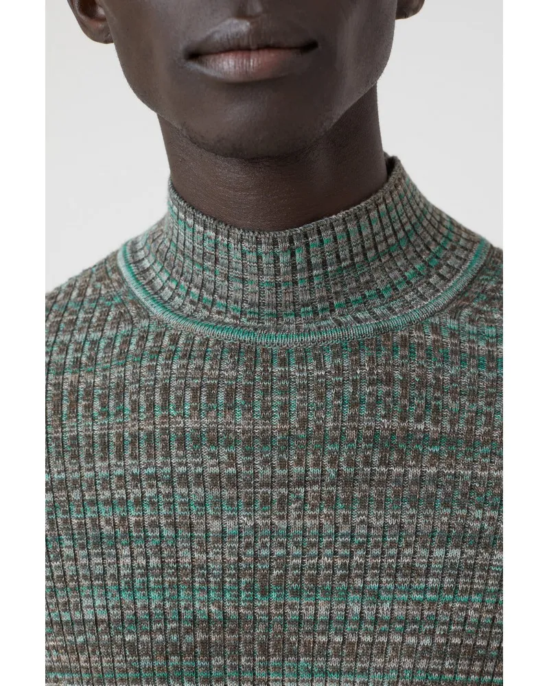 Closed - Wool & Cotton Sweater - Funnel Neck - Glazed Green