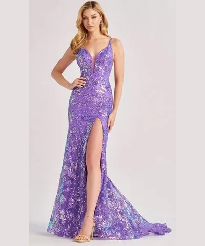 Colette By Daphne CL8430 - Plunging Open Back Prom Dress