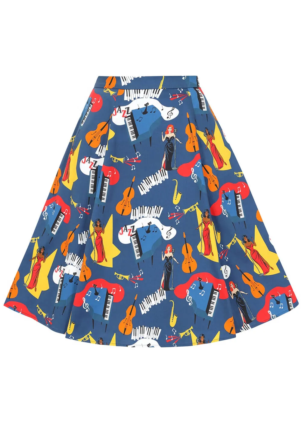 Collectif Matilde Jazz 50's Swing Skirt Multi