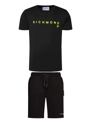 Completino estivo RICHMOND X t-shirt + bermuda stampa logo nero