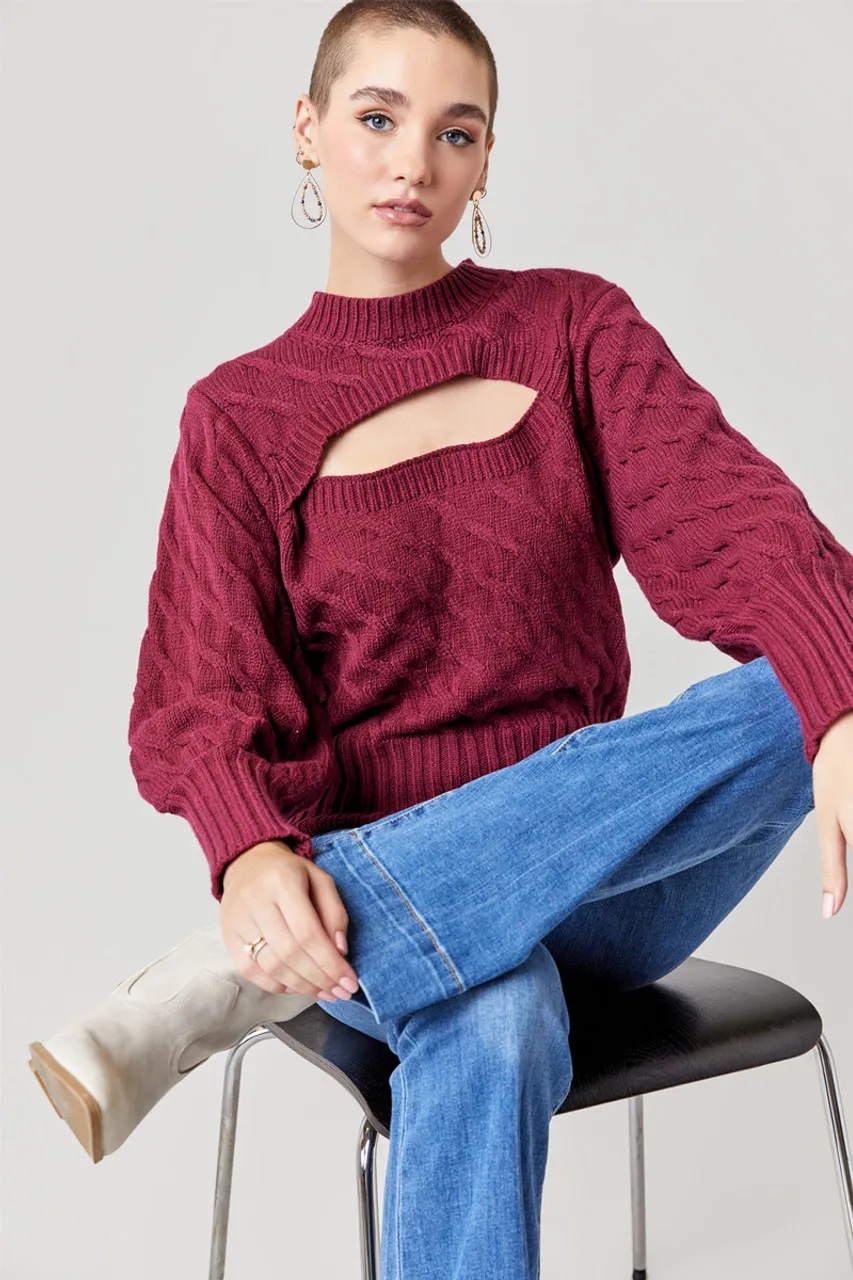 Corie Cable Cutout Sweater