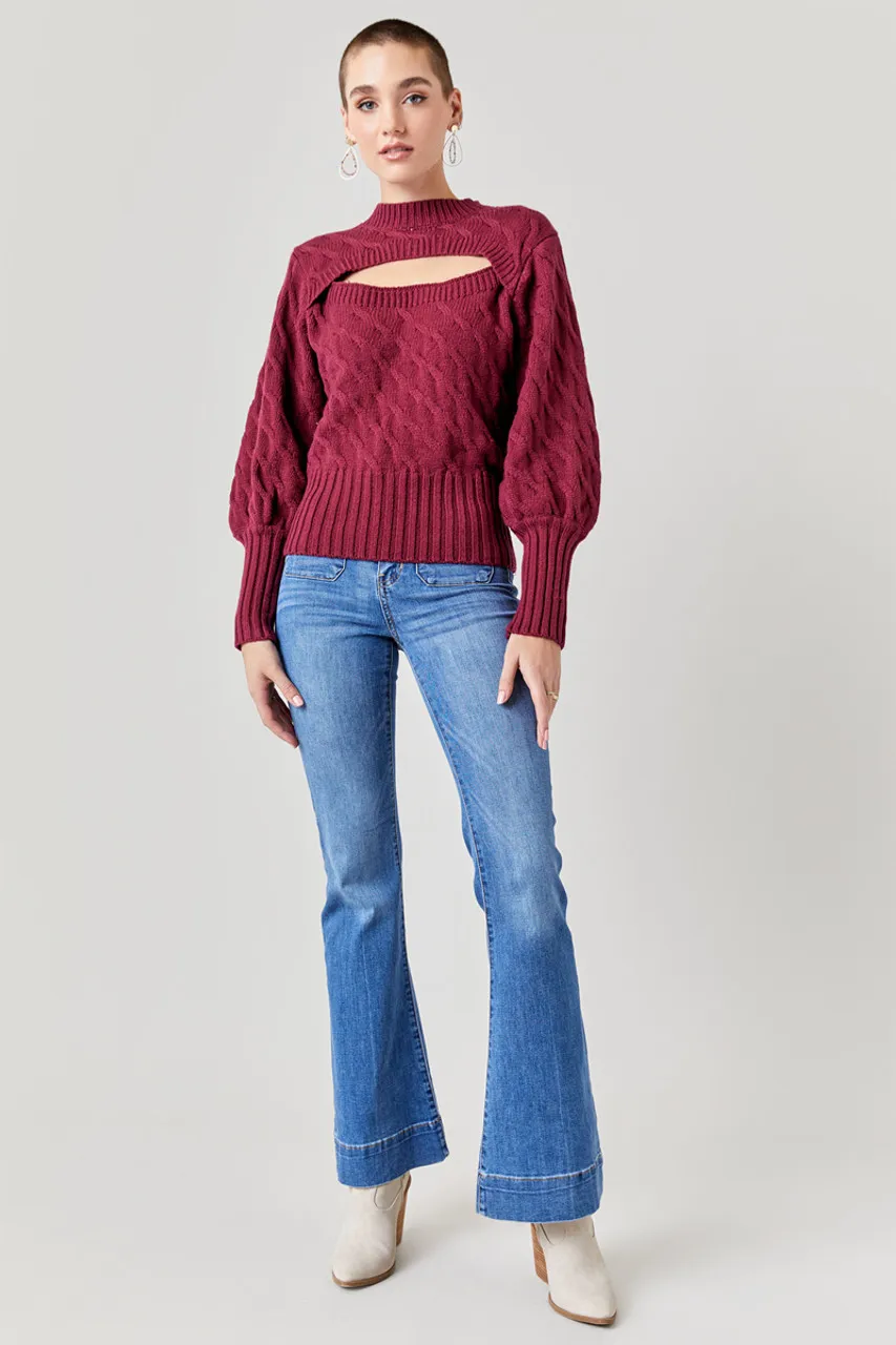 Corie Cable Cutout Sweater