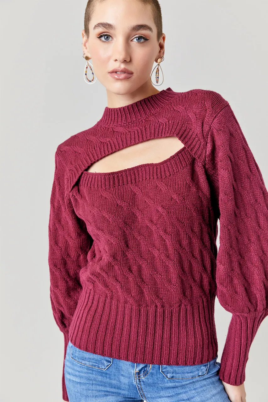 Corie Cable Cutout Sweater