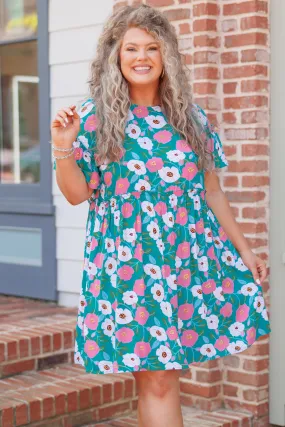 Easy Peasy Babydoll Dress, Teal