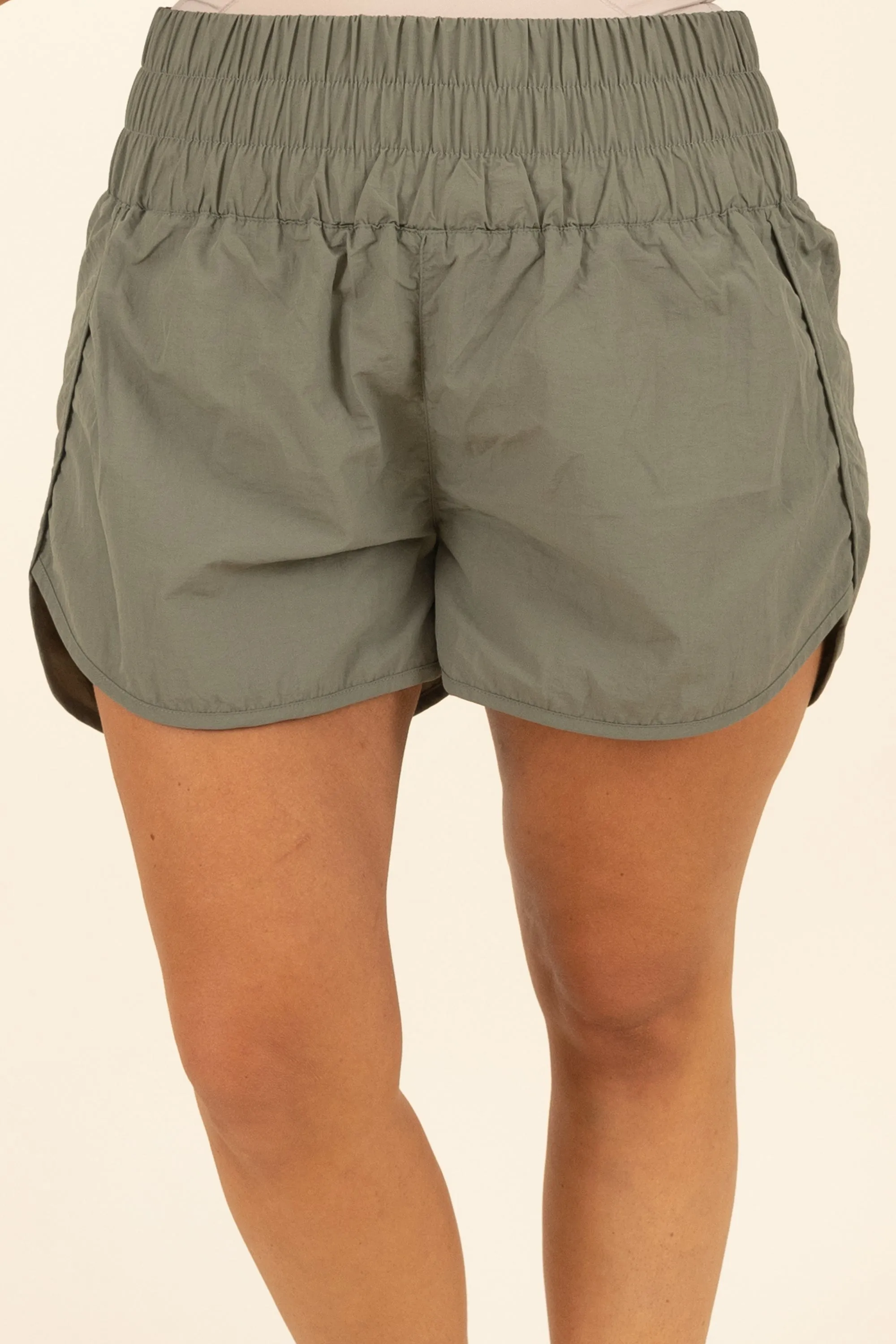 Feeling Motivated Shorts, Light Olive