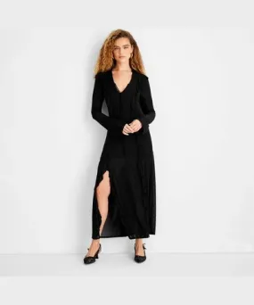 Future Collective Women's Long Sleeve Ruffle Maxi Dress