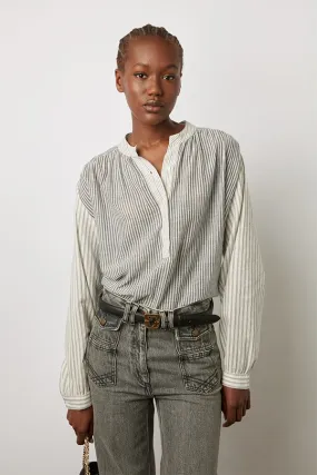 Gerard Darel AMBRE STRIPED COTTON BLOUSE