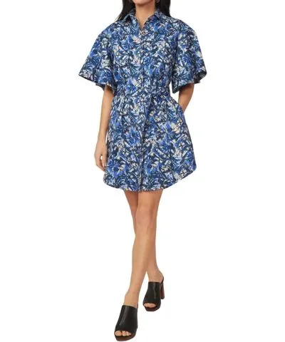 GILNER FARRAR Erika Dress In Blue Bandhani