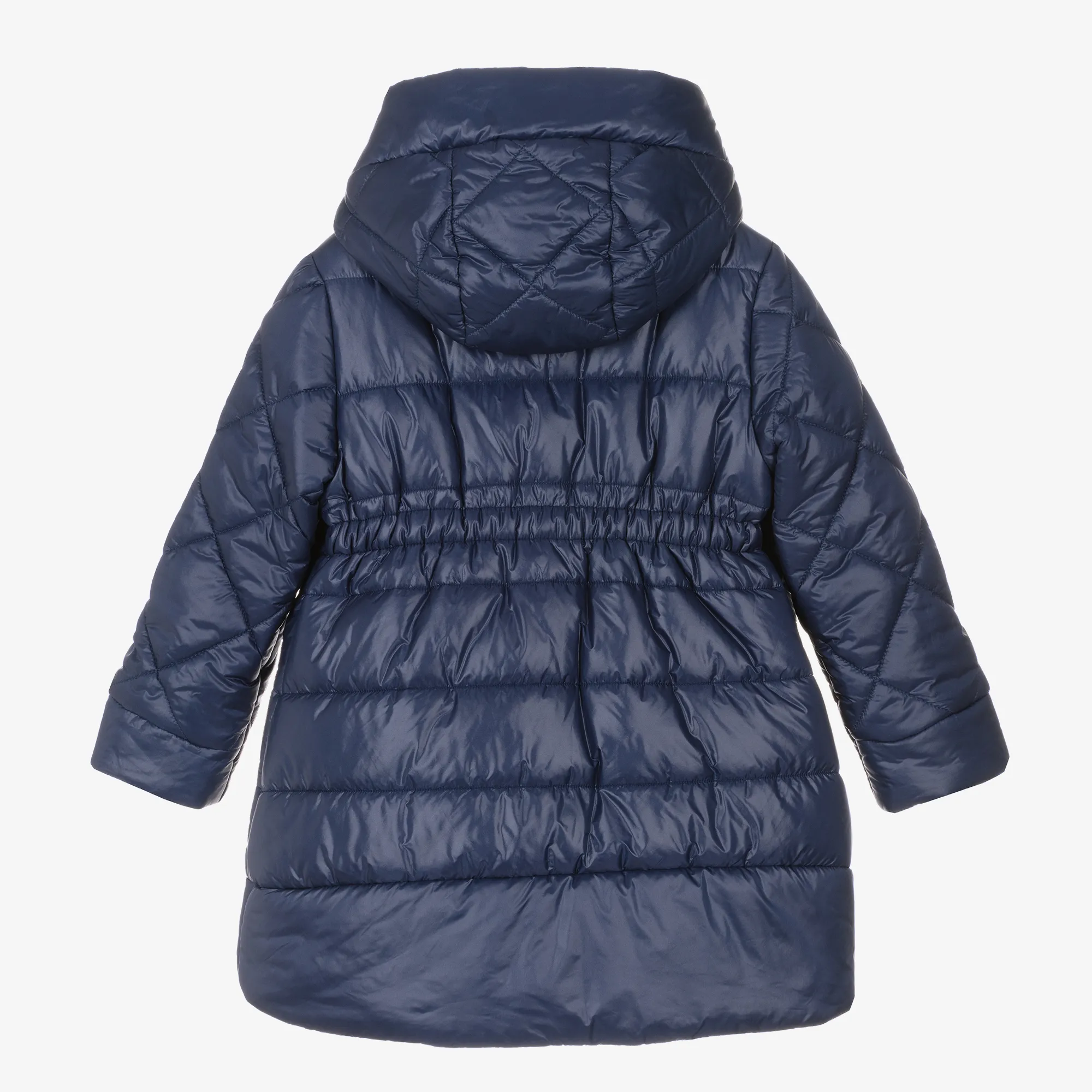 Girls Navy Blue Quilted Puffer Coat