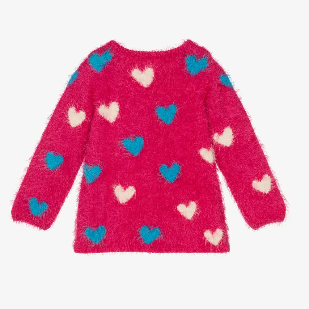 Girls Pink Fluffy Sweater