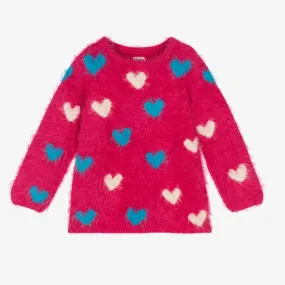 Girls Pink Fluffy Sweater