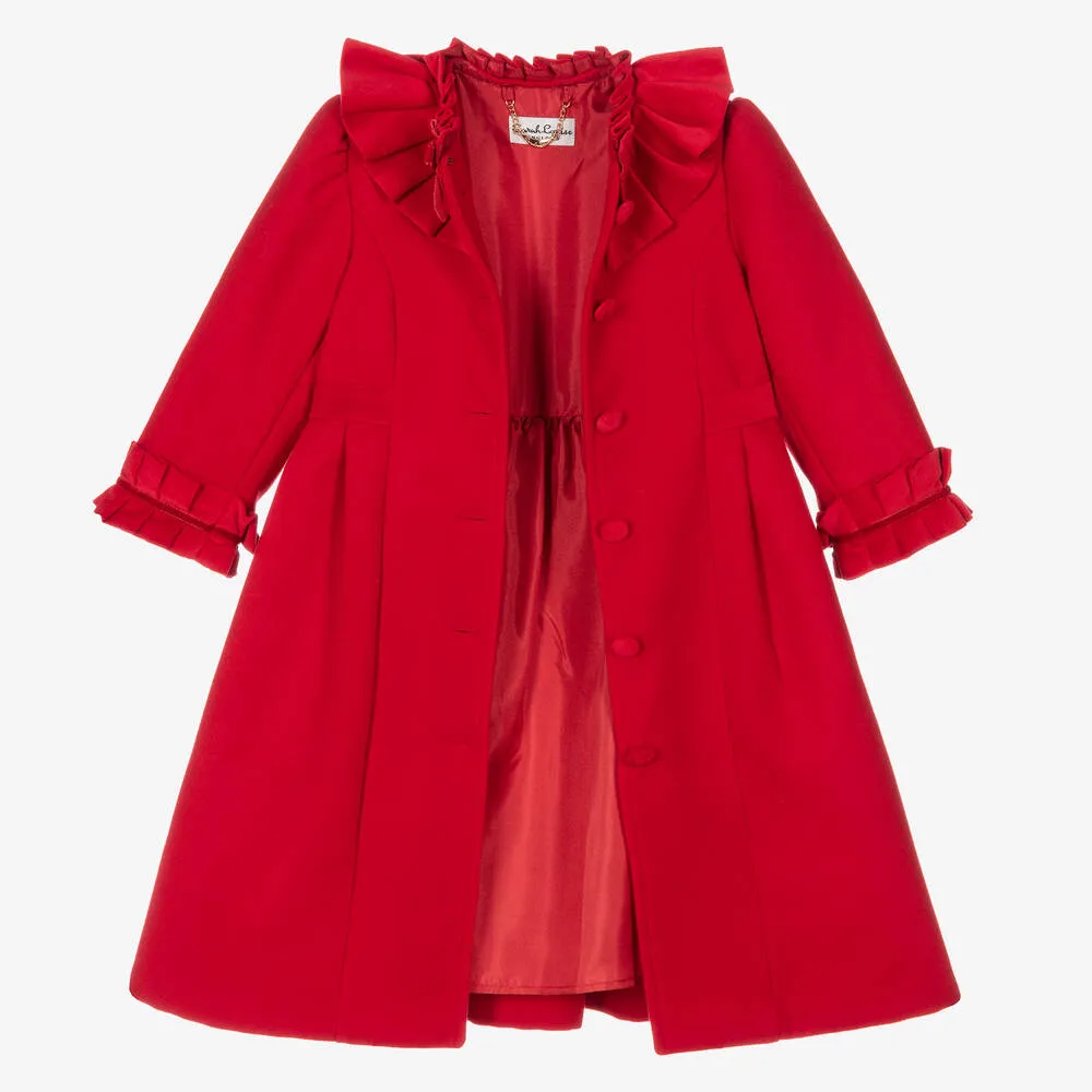 Girls Red Coat & Hat Set