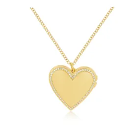 Gold and Diamond Heart Locket Necklace