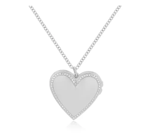 Gold and Diamond Heart Locket Necklace